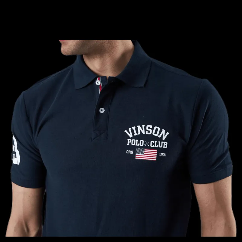 Hot Vinson Polo Club Leslie Pique Shirt Blue Blå