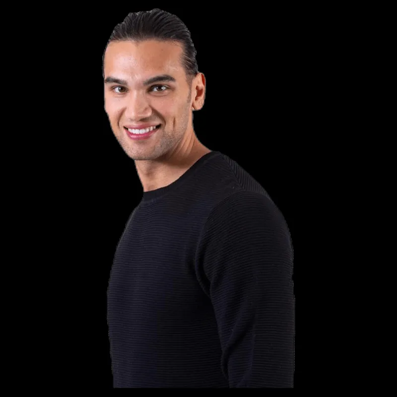 Jack & Jones Liam Knit Crew Neck Black Svart