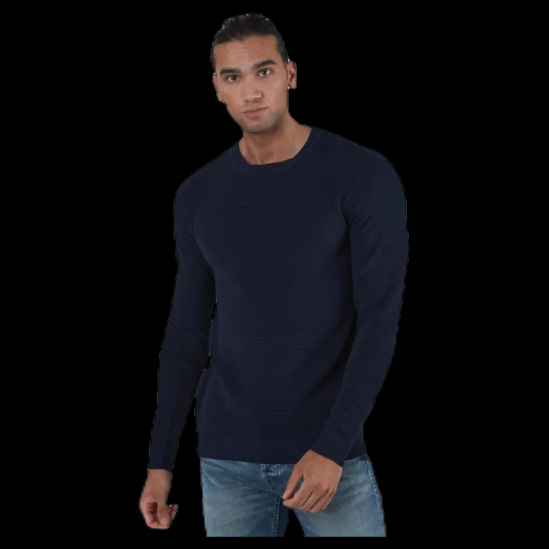 Jack & Jones Liam Knit Crew Neck Blue Blå Outlet