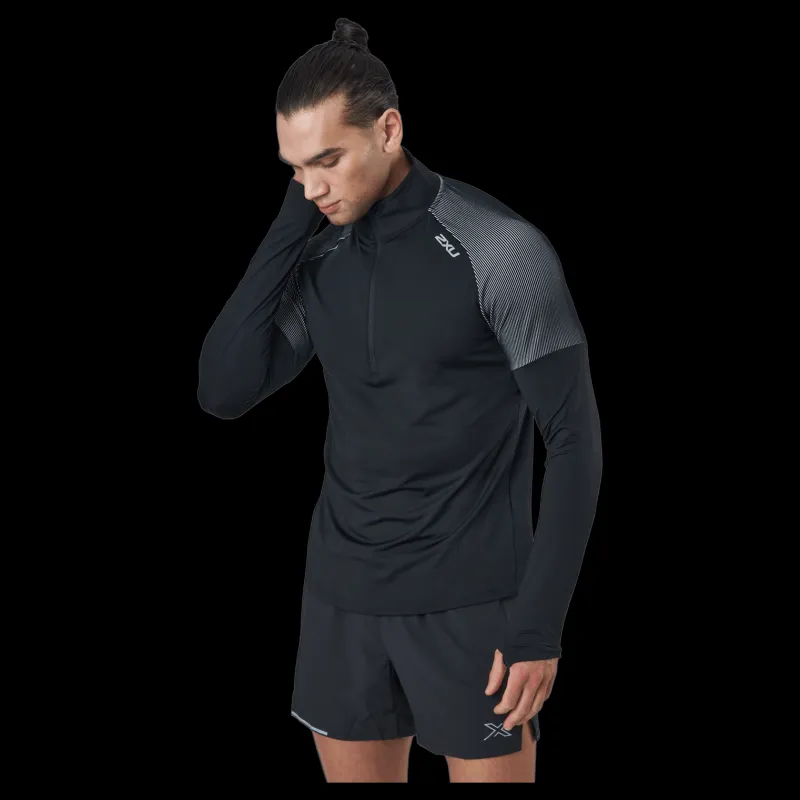 2XU Light Speed 1/2 Zip Black/silver Reflective Svart Hot