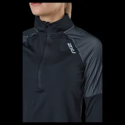 2XU Light Speed 1/2 Zip Black/silver Reflective Blå