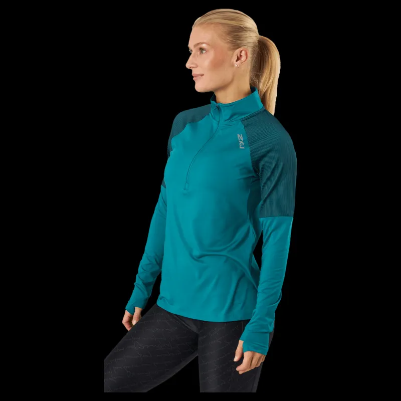 Hot 2XU Light Speed 1/2 Zip Jade/silver Reflective Turkos