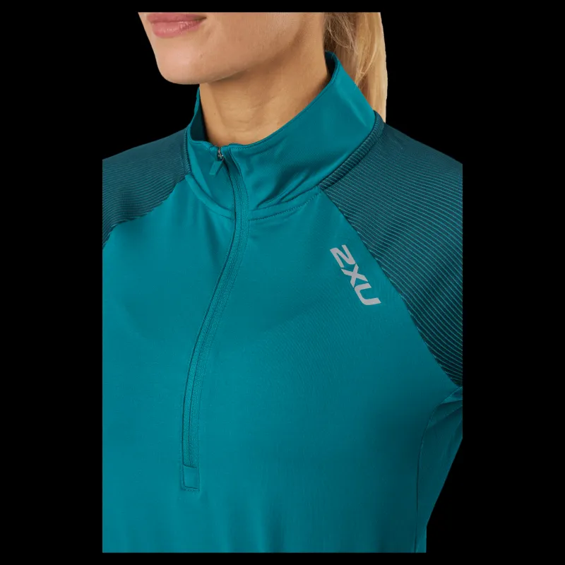 Hot 2XU Light Speed 1/2 Zip Jade/silver Reflective Turkos