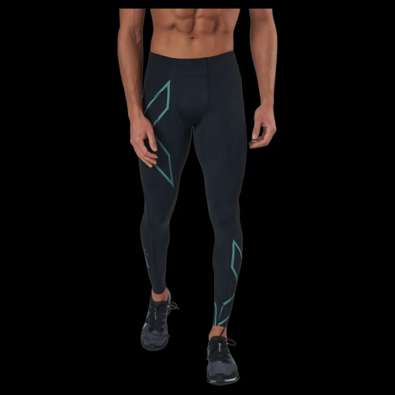 Hot 2XU Light Speed Compression Tight Black/silver Sage Reflective Svart
