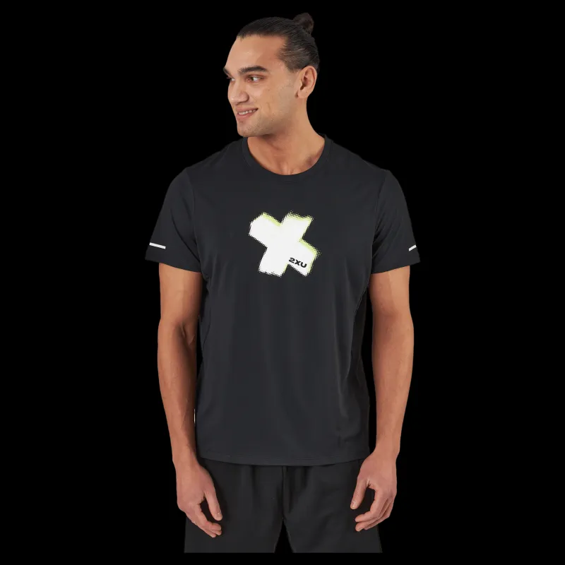 Discount 2XU Light Speed Tee Black White X/white Reflective Svart