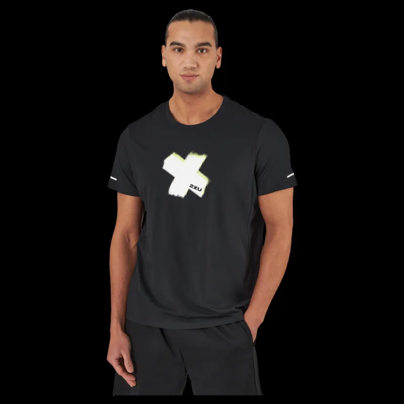 Discount 2XU Light Speed Tee Black White X/white Reflective Svart