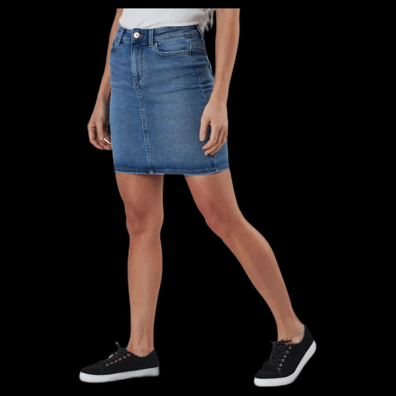 Pieces Lili Mw Denim Skirt Blue Blå Online