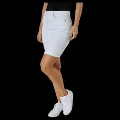 Outlet Pieces Lili Mw Denim Skirt White Vit