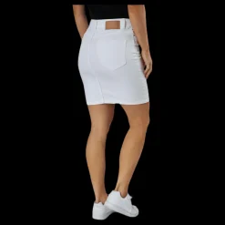 Outlet Pieces Lili Mw Denim Skirt White Vit