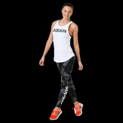 Best adidas Linear Loose Tank White/Black Vit