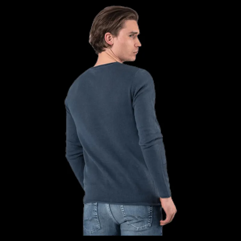 Jack & Jones Linen Knit Crew Neck Blue Blå Sale