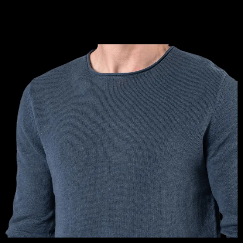 Jack & Jones Linen Knit Crew Neck Blue Blå Sale