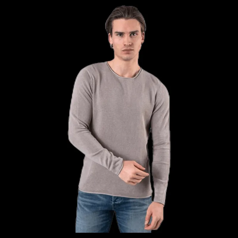 Jack & Jones Linen Knit Crew Neck Grey Grå Discount