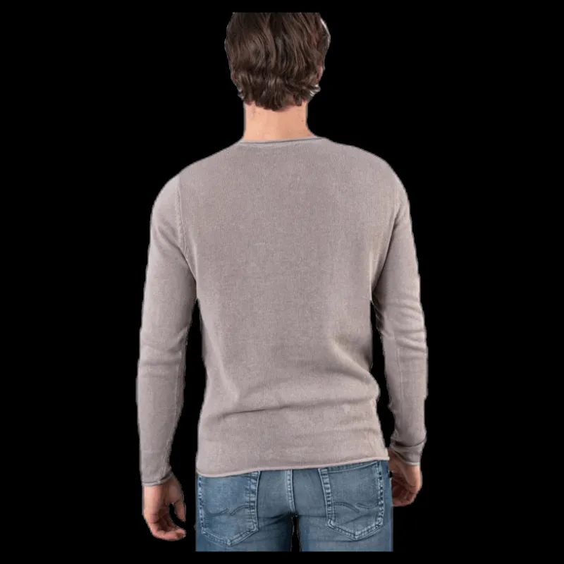 Jack & Jones Linen Knit Crew Neck Grey Grå Discount