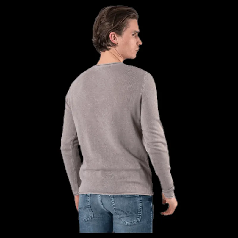 Jack & Jones Linen Knit Crew Neck Grey Grå Discount