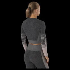 Pieces Lixy Ls Seamless Top Lounge Grey Grå