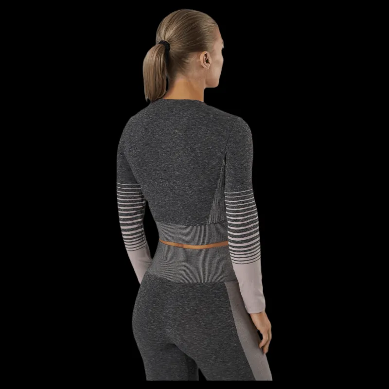 Pieces Lixy Ls Seamless Top Lounge Grey Grå