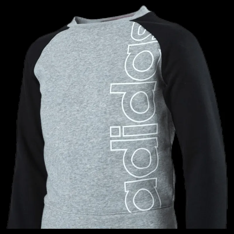 Clearance adidas Logo Crew Sweatshirt Junior Black/Grey Flerfärgad