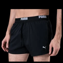 Puma Logo Short Length Swim Shorts Black Svart Best