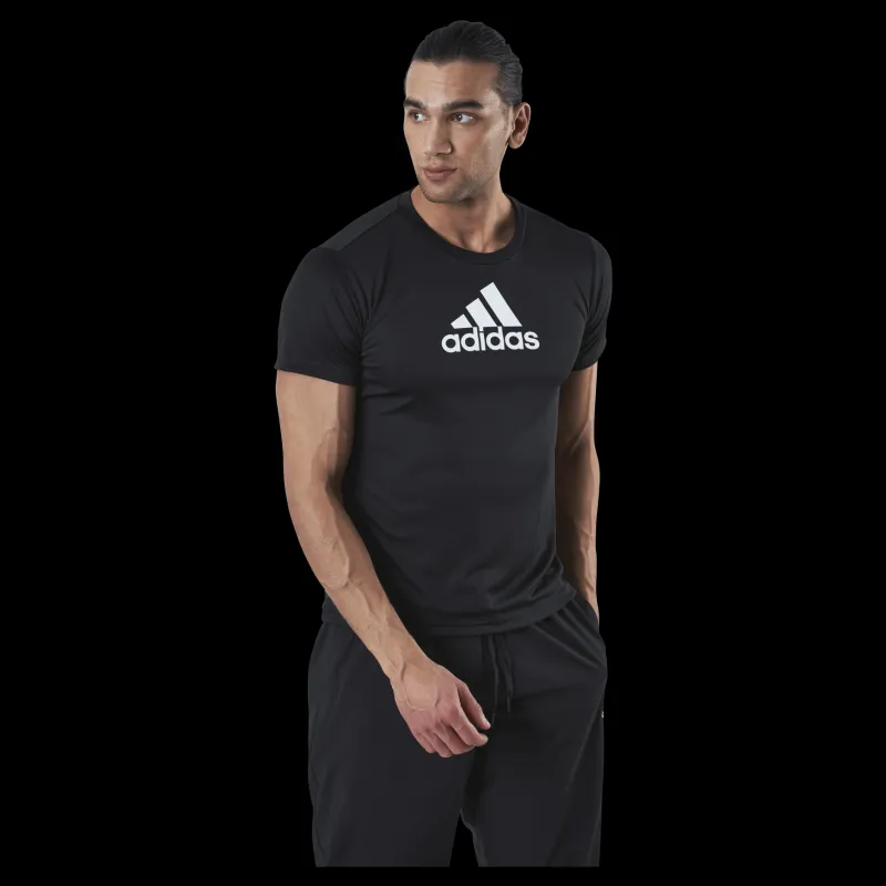 adidas Logo Sport T-Shirt Black / White Svart Outlet