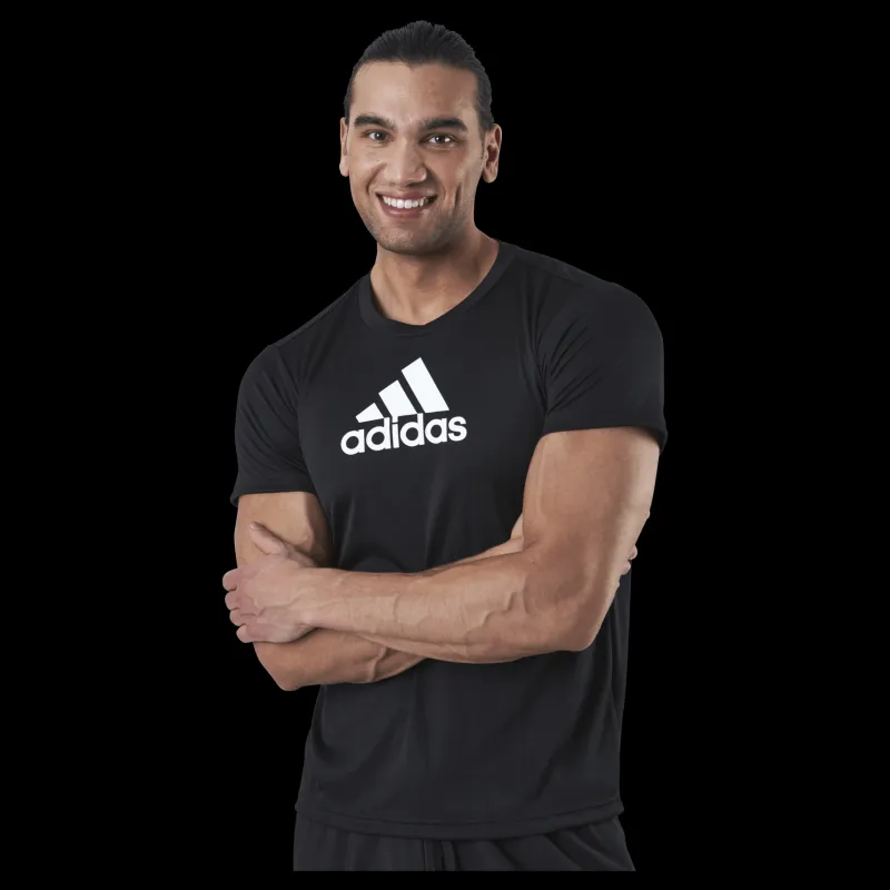 adidas Logo Sport T-Shirt Black / White Svart Outlet