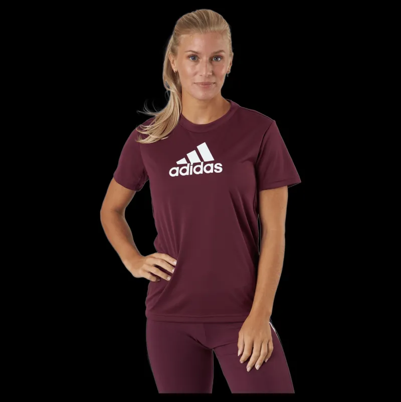 adidas Logo Sport T-Shirt Victory Crimson / White Brun Outlet