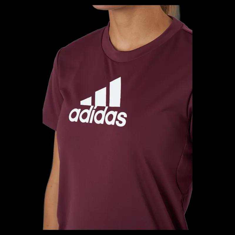 adidas Logo Sport T-Shirt Victory Crimson / White Brun Outlet