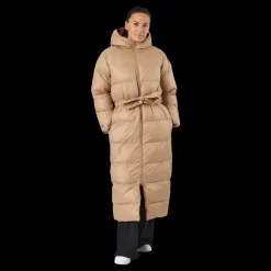 Outlet Svea Long Beltet Coat Camel Brown