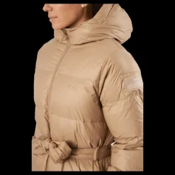 Outlet Svea Long Beltet Coat Camel Brown