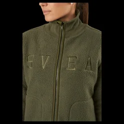 Svea Long Pile Zip Sweat Dark Army Online