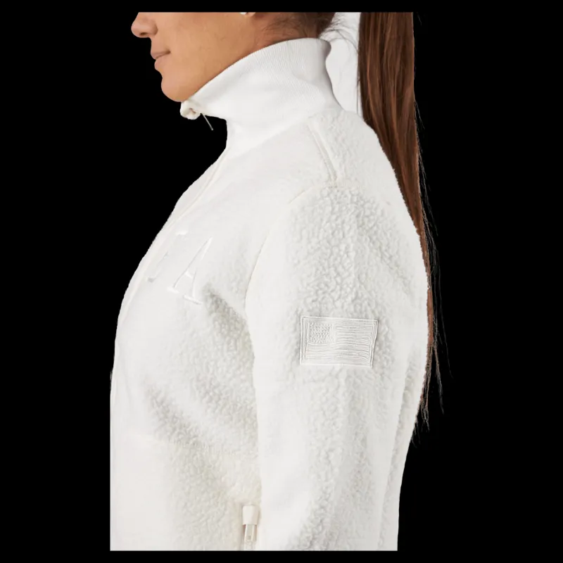 Svea Long Pile Zip Sweat Off White Vit