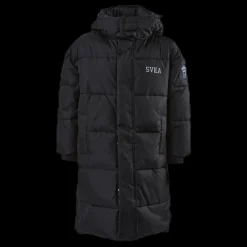 Svea Long Puffer Coat Junior Black Svart Best