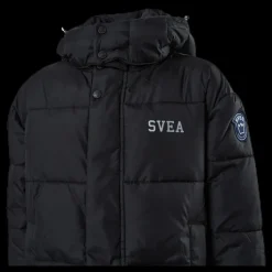 Svea Long Puffer Coat Junior Black Svart Best