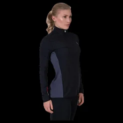 Clearance Calvin Klein Long Sleeve 1/2 Zip Top Black Svart