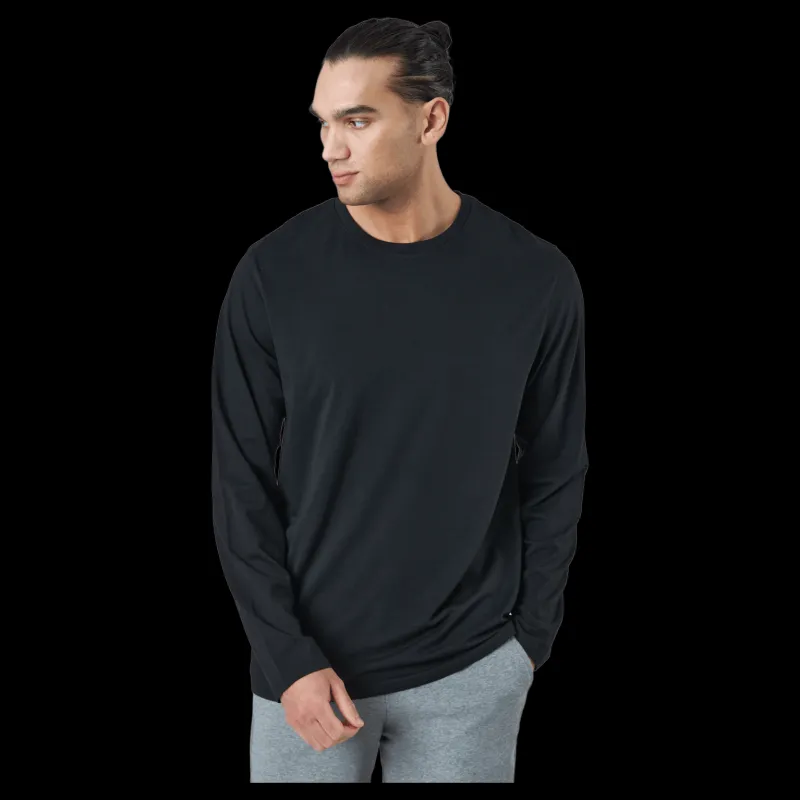 Clearance Resteröds Long Sleeve Tee Bamboo Black Svart