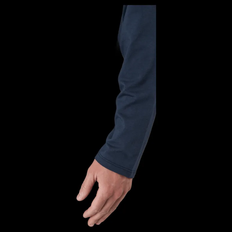New Resteröds Long Sleeve Tee Bamboo Navy Blå