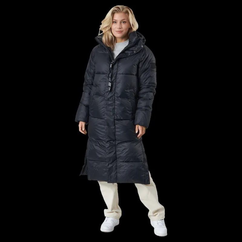 Svea Loose Hood Coat Black New