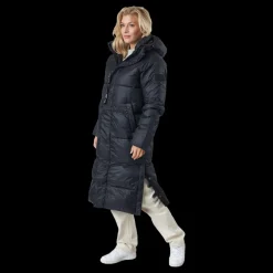 Svea Loose Hood Coat Black New