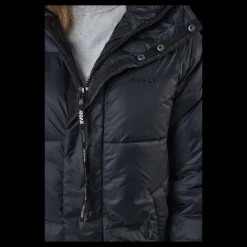 Svea Loose Hood Coat Black New