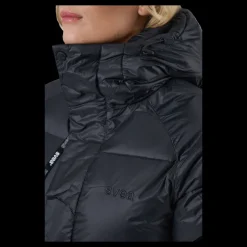 Svea Loose Hood Coat Black New