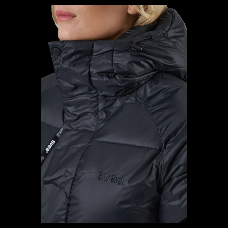 Svea Loose Hood Coat Black New