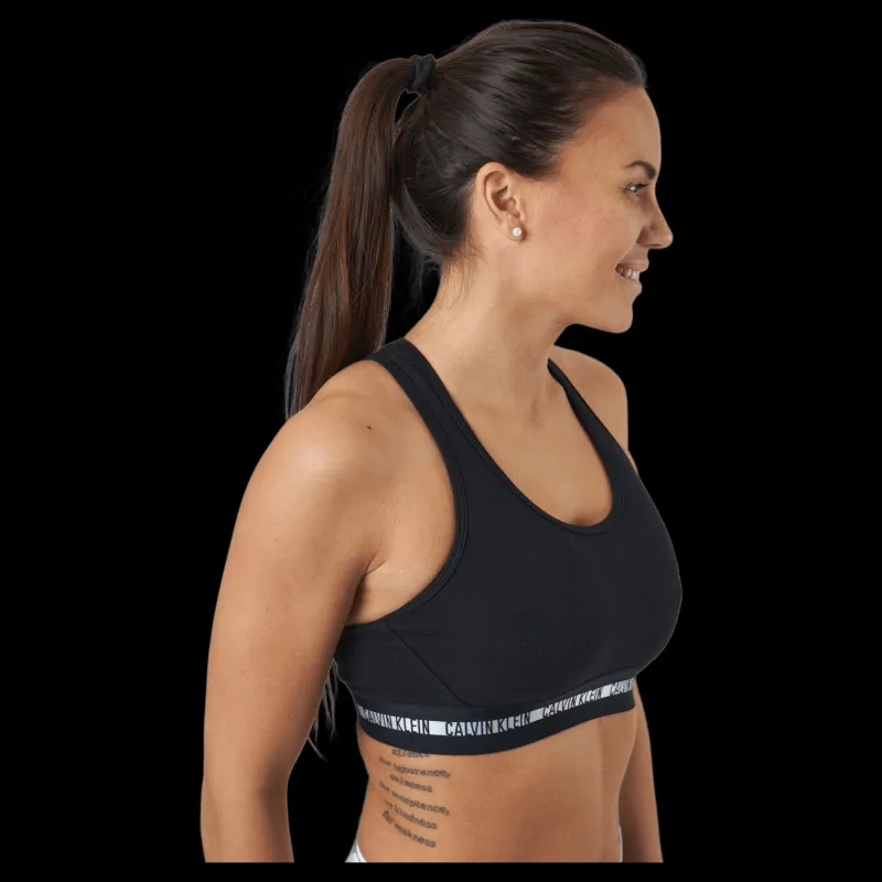 New Calvin Klein Low Support Bra Ck Black Svart