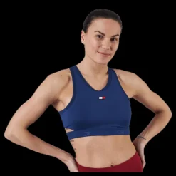 Tommy Hilfiger Sport Low Support Removable Pads Bra Blue Blå Best