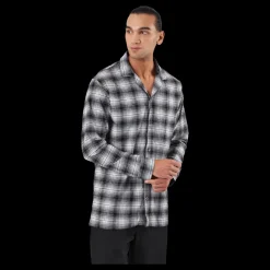 Outlet Calvin Klein L/s Button Down Ck Shadow Plaid_black Svart