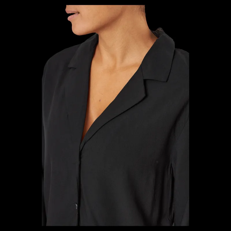 Calvin Klein L/s V-neck (button Down) Black Svart Hot