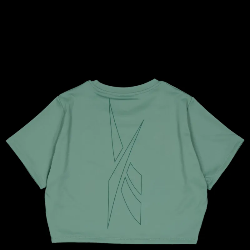 Reebok Lux Bold Crop Tee Tregre Grön New