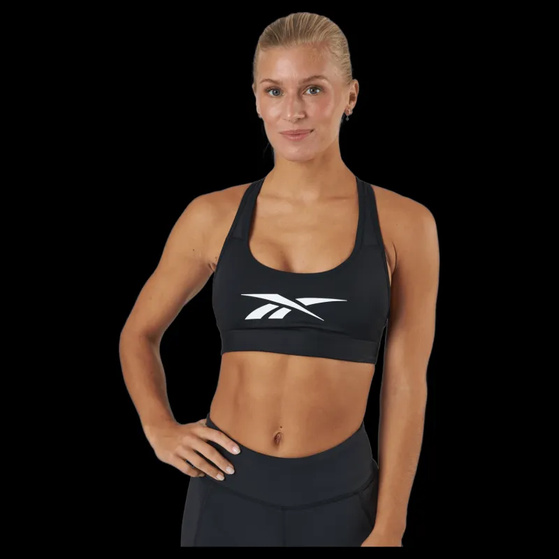 Discount Reebok Lux Vector Racer Bra Black Svart