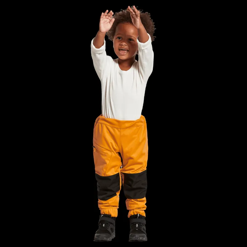 New Didriksons Lövet Kids Pant 5 Happy Orange Gul