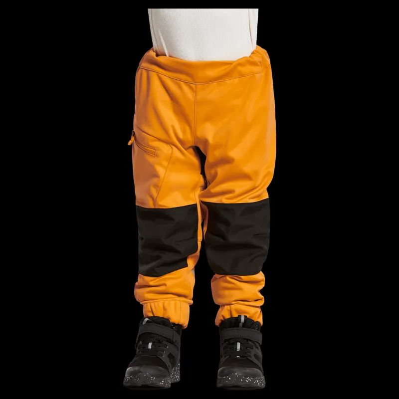 New Didriksons Lövet Kids Pant 5 Happy Orange Gul