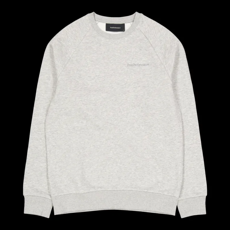 Discount Peak Performance M Original Small Logo Crew Med Grey Melange Grå